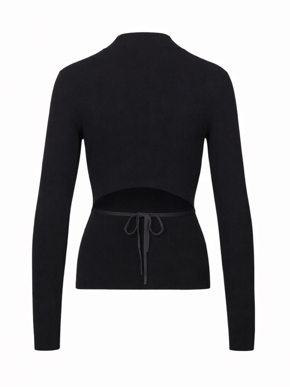 Aritzia babaton sculpt knit tie back long sleeve top